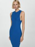 Mango Fine Knit Sleeveless Jumper Dress, Blue