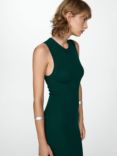 Mango Fine Knit Sleeveless Jumper Dress, Green