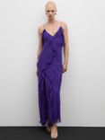 Mango Sur Ruffle Maxi Dress, Purple