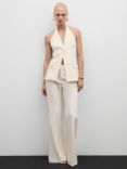 Mango Bianca Halterneck Vest Top, Cream