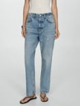 Mango Millie Straight Jeans, Open Blue