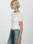 Mango Eddin Knit Top, White