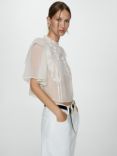 Mango Valerie Embroidered Blouse, White