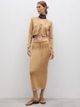 Mango Jadore Knit Skirt, Gold