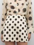 Mango Mansur Polka Dot Mini Skirt, White/Black