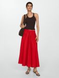 Mango Paula Pleated Skirt, Red