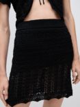 Mango Spicy Crochet Mini Dress, Black