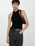 Mango Seymour Halterneck Knit Top, Black