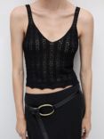 Mango Spicy Knit Top, Black