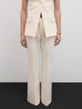 Mango Bianca Flare Trousers, Light Beige