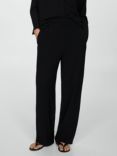 Mango Burbuja Textured Trousers, Black