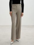 Mango Carlos Pleated Wide Leg Trousers, Grey