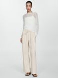 Mango Zumo Straight Cut Trousers, Off White