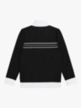 BOSS Kids' Cotton Zipped Sweatshirt, Black/White