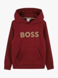 HUGO BOSS Kids' Logo Hoodie, Crimson