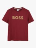 HUGO BOSS Kids' Logo T-Shirt, Crimson