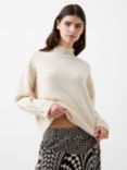 French Connection Kezia Pearl Cuff Detail Jumper, Classic Cream