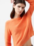 French Connection Lily Mozart Long Sleeve Crew Neck Jumper, Coral Rose