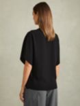 Reiss Tania Batwing Keyhole Top, Black