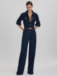 Reiss Frankie Denim Jumpsuit, Indigo