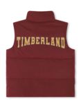 Timberland Kids' Logo Back Water Repellent Puffer Gilet, Crimson