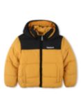 Timberland Kids' Two-Tone Water Repellent Hooded Puffer Jacket, Ochre