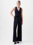 French Connection Azra Wide Leg Twill Jumpsuit, Blackout