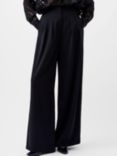 French Connection Harrie Wide Leg Tailored Trousers, Blackout