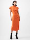 French Connection Zion Textured Jersey Midi Dress, Orange