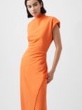 French Connection Zion Textured Jersey Midi Dress, Orange