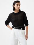 French Connection Niko Open Knit Jumper, Blackout