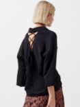 French Connection Abeny Crepe Tie Back Shirt, Blackout