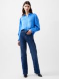 French Connection Ennis Satin Shirt, Ultramarine