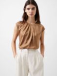 French Connection Ennis Satin Top, Camel