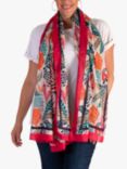 chesca Jungle Print Scarf, Pink/Multi