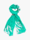 chesca Palm Print Scarf, Jade/Multi