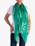 chesca Palm Print Scarf, Jade/Multi