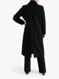 chesca Wool Blend Double Breasted Coat, Black