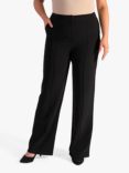 chesca Ponte Straight Leg Trousers, Black