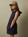 Reiss Kids' Talli Hooded Sleeveless Dress, Navy