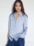 Monsoon Holly Jacquard Relaxed Fit Shirt, Pale Blue