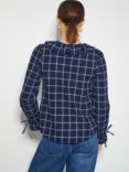 Monsoon Frankie Check Blouse, Navy