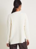 Monsoon Tabby Textured Cardigan, Ivory