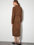 Monsoon Aubrey Leopard Print Dress, Brown/Black