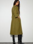 Monsoon Edith Embroidered Corduroy Dress, Olive