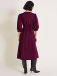 Monsoon Kaia Embroidered Dress, Burgundy