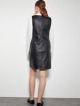 Monsoon Peri Sleeveless Faux Leather Mini Dress, Black