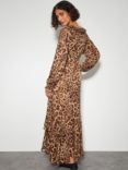 Monsoon Rowena Leopard Ruffle Dress, Brown/Multi