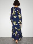 Monsoon Rowena Floral Ruffle Dress, Navy/Multi