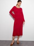 Monsoon Sal Slash Knit Dress, Red